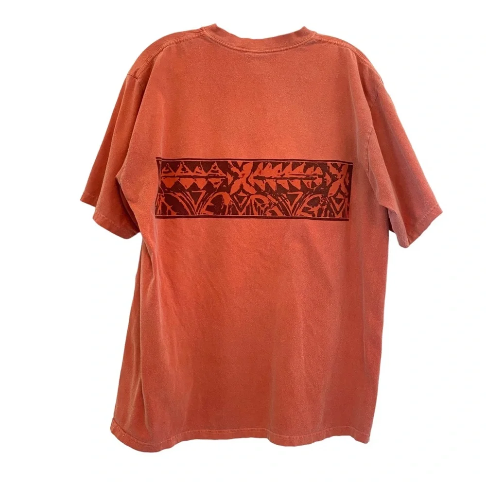 Crazy Shirts Men's Hawaiian Tribal Band Tee T Shirt Tangerine Orange Dyed Large - Picture 6 of 10